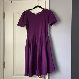 Cute Purple LuLaRoe fit & flare dress. Size Small.